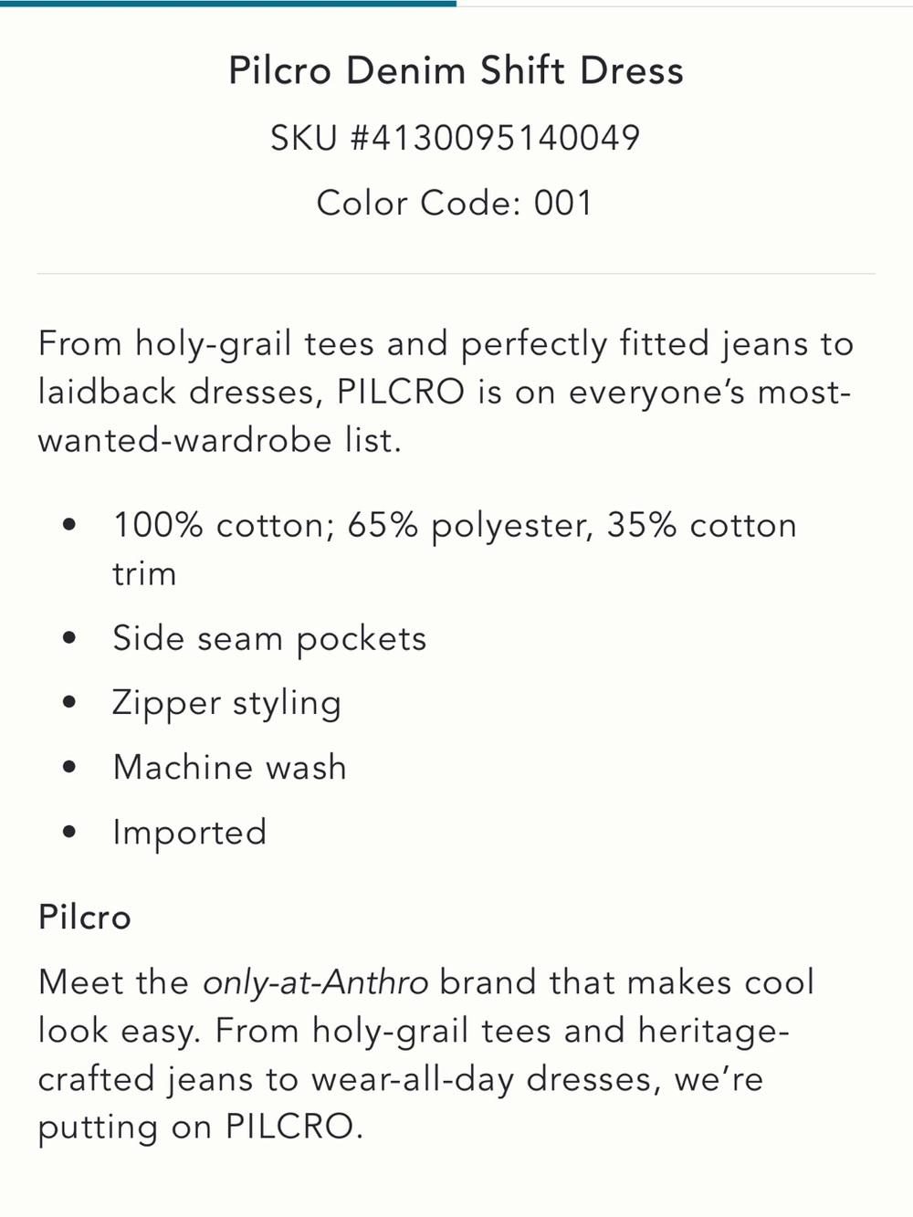 Anthropologie Pilcro Denim Shift Dress - Picture 4 of 15